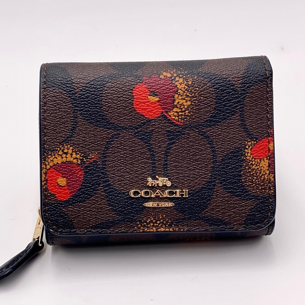 Coach Small Trifold Wallet with Pop Floral Print - Picture 4 of 12